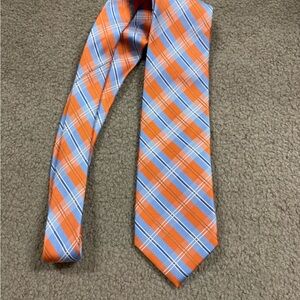 Nautica Orange and Blue Plaid Tie